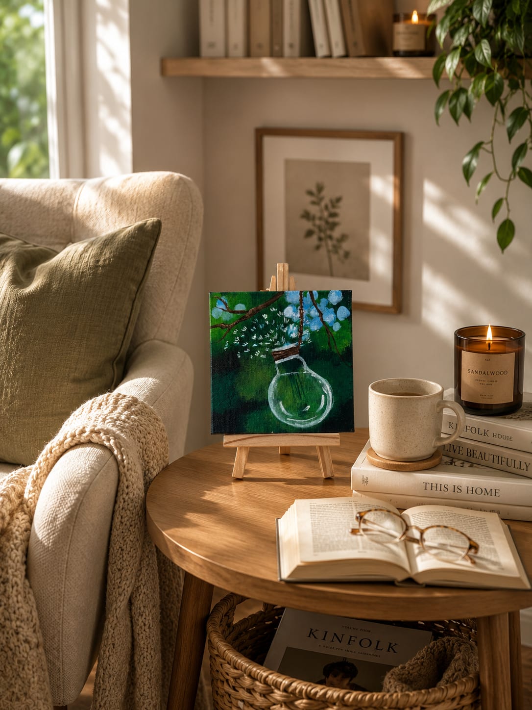 Mini Scenic Canvas Painting – Handcrafted Home Décor