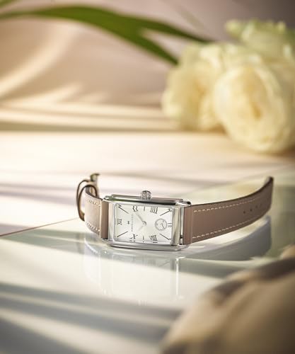 Vue 5 de Montre Femme Cuir Acier Rectangulaire