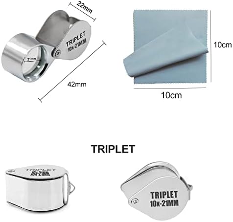 Vue 3 de Loupe Grossissement 10X Verre
