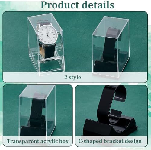 Vue 4 de Présentoir Montre Acrylique Noir Transparent