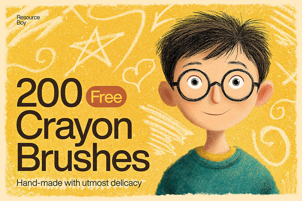 200+ Crayon Photoshop Brushes