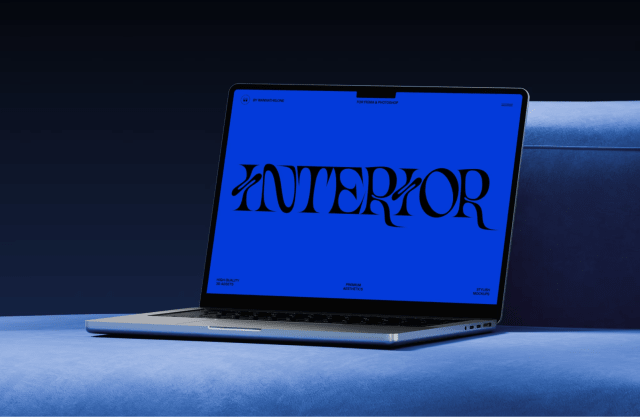 Interior Macbook Mockup On A Couch