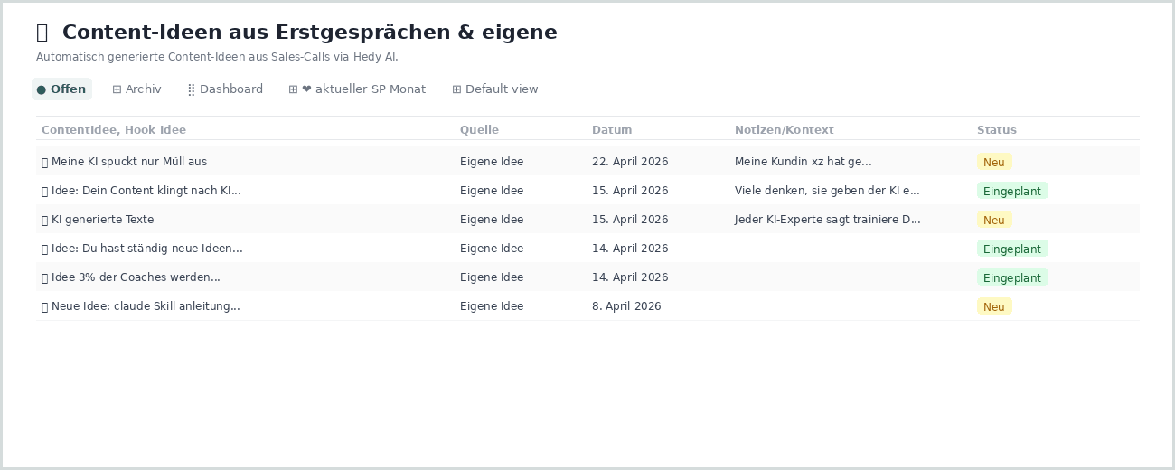 Notion Offen-View Datenbank