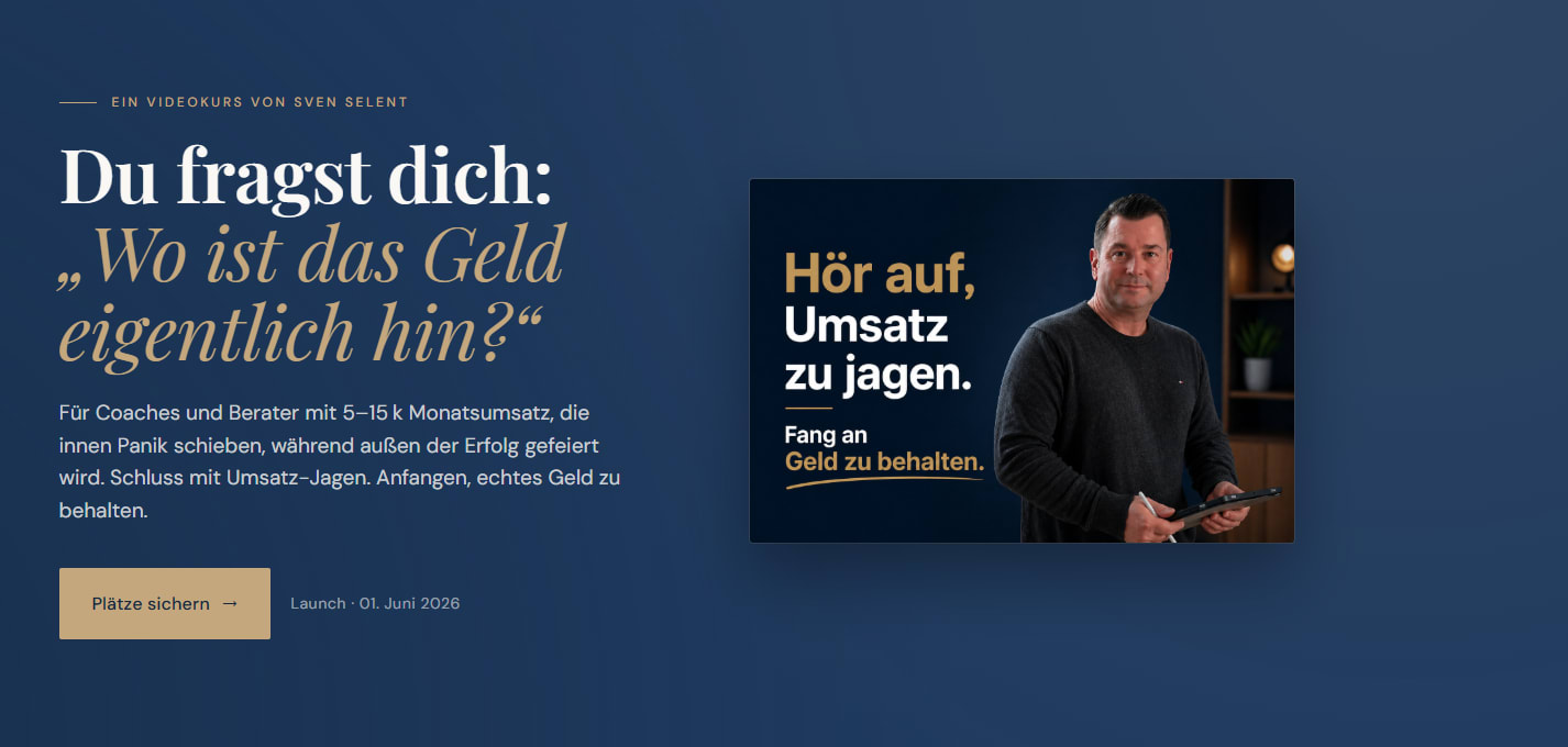 Sven Selent — Landingpage Pay-Yourself-System (in 15 Minuten mit Claude gebaut)