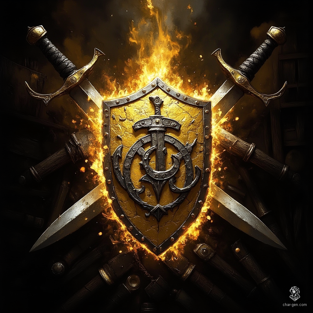 The Shield of Aetherial Resolve gleams with an otherworldly golden hue, its surface adorned with intricate runes that pulse softly in the dark. This enchanted emblem not only protects its bearer from harm but also enhances their charisma, inspiring courage in allies and sowing doubt among foes.