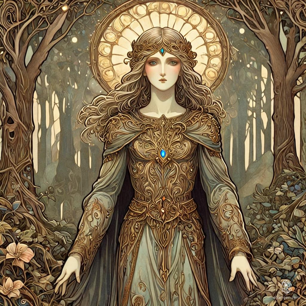 An aasimar of divine heritage, this holy human radiates a soft glow that hints at celestial origins. With angelic features and captivatingly unusual colored eyes, they embody a balance of ethereal beauty and formidable power, destined to protect and guide those in darkness.