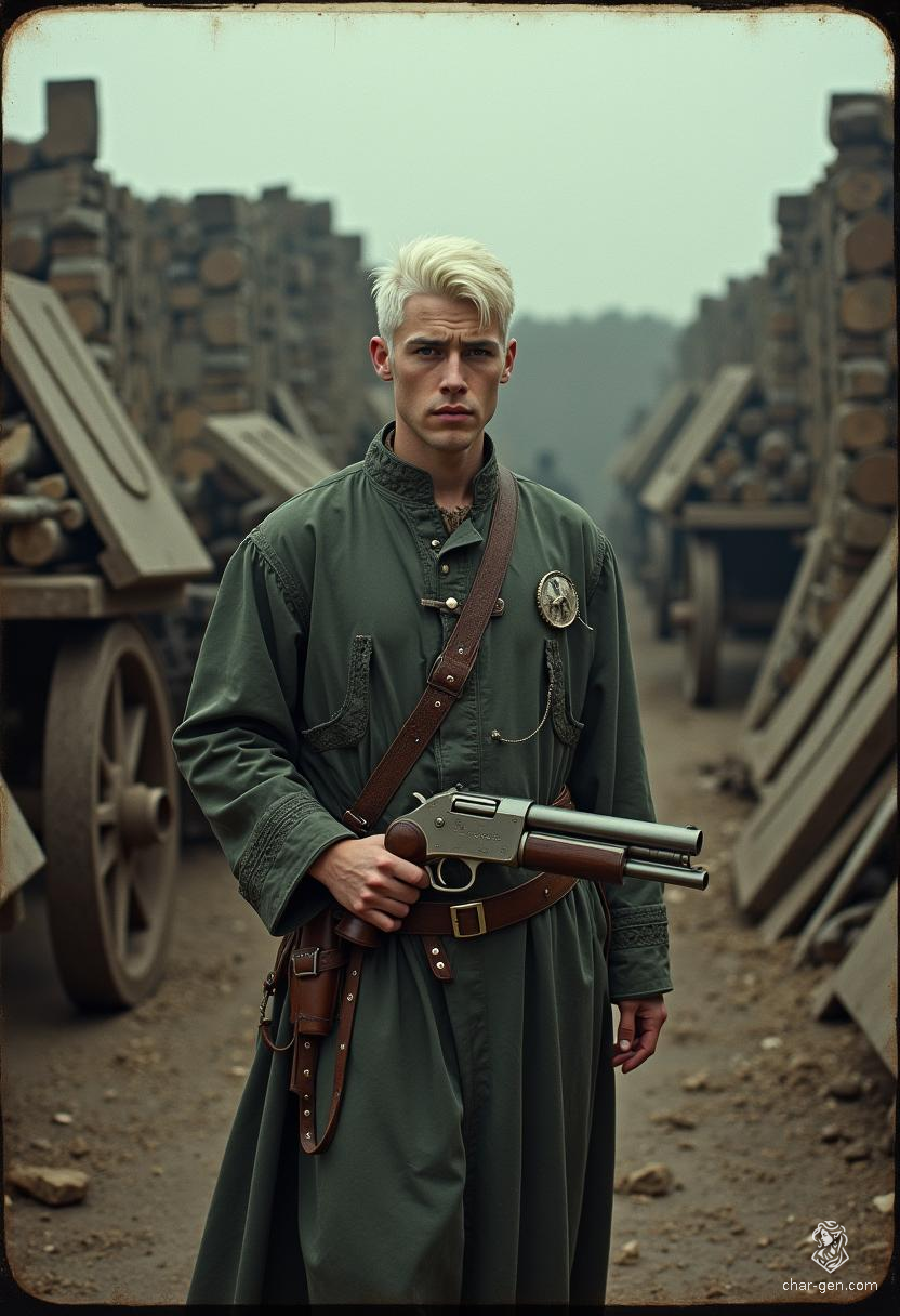 Percival Fredrickstein Von Musel Klossowski De Rolo III, an agile and intelligent young gunslinger from the noble Whitestone family, finds purpose in vengeance after escaping imprisonment. With his striking white hair and a heart full of grief, he crafts innovative weapons to reclaim his lost legacy.