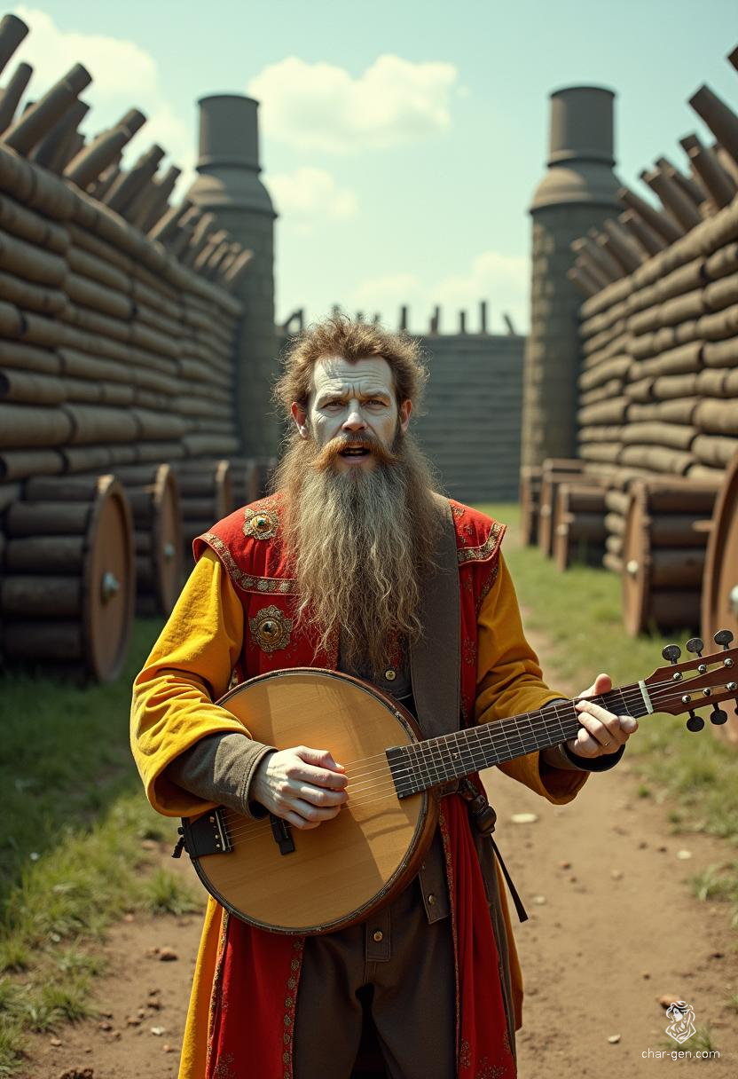 Scanlan Shorthalt, a 70-year-old gnome bard, stands at just 2'6" tall with warm chocolate-brown hair and striking brown eyes. Haunted by his mother's death, he captivates audiences with his magical music, compensating for his lackluster strengths with heartfelt performances and a thirst for genuine love.