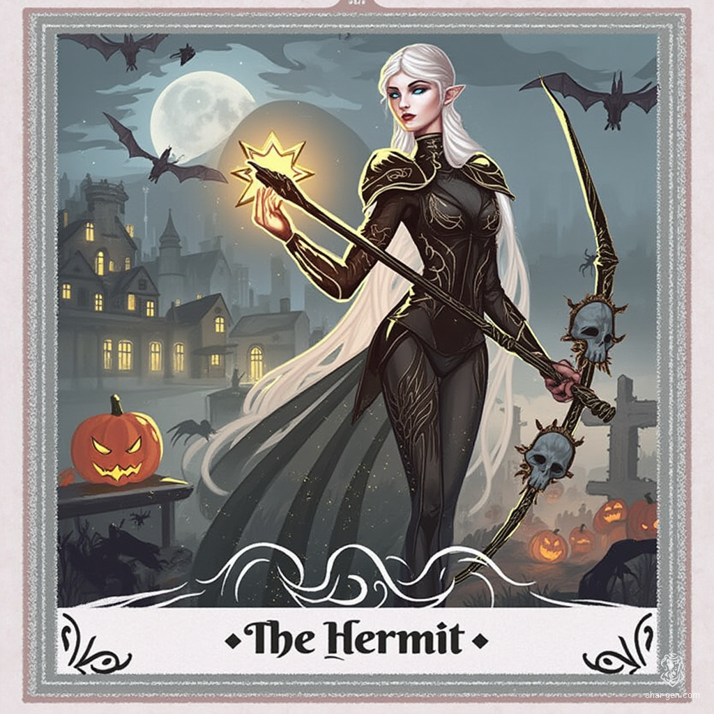 Silaqui Liandon, a 345-year-old Wood Elf druid, embodies the fusion of nature and arcane magic. With sapphire blue eyes and intricately detailed leather armor, she wields a shortbow while accompanied by animal friends. Haunted by guilt, she seeks redemption through her rituals, navigating a world teeming with spectral influences.