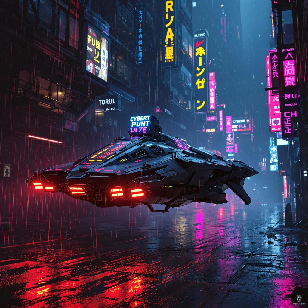 In a rain-soaked neon city, a rogue cyber-sorceress navigates the shadows of urban decay. Armed with sleek, glowing technology and an affinity for holographic magic, she battles corporate overlords amidst vibrant colors and high contrast, embracing a dark yet mesmerizing cyberpunk world.