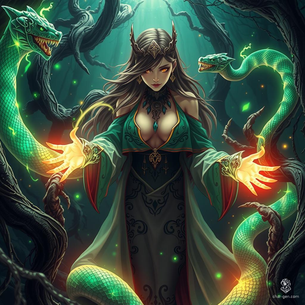 **Aetherion the Void Walker**: An enigmatic entity composed of ethereal shadows and starlight, Aetherion traverses the realms between worlds. Wielding arcane magic, they silently guide lost souls and protect ancient secrets hidden in the cosmic void.