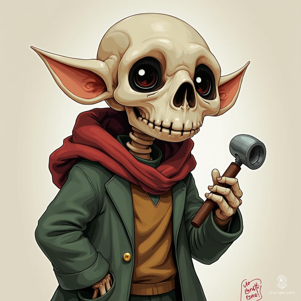 Simon is an intrepid skeletal halfling investigator, driven by insatiable curiosity and sharp intellect. Despite his lack of ears, he possesses a keen ability to uncover hidden truths, navigating the shadows of his world with cunning and a unique perspective on the mysteries that beg to be solved.