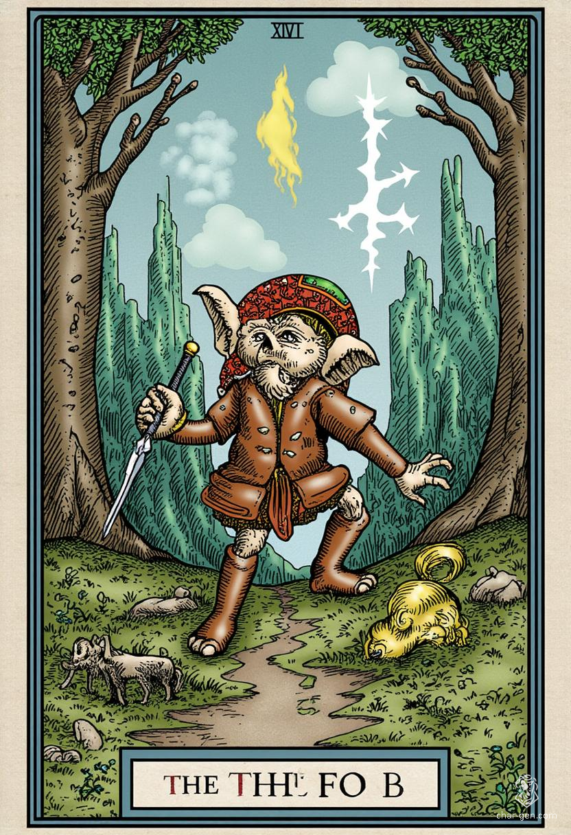 Bittles is a petite goblin rogue, notable for nimble agility and a stealthy demeanor. Clad in intricately detailed leather armor, they wield a slender, green-gemmed dagger with confidence. With a cheeky grin and quick wit, Bittles navigates the shadows, always ready for mischief.