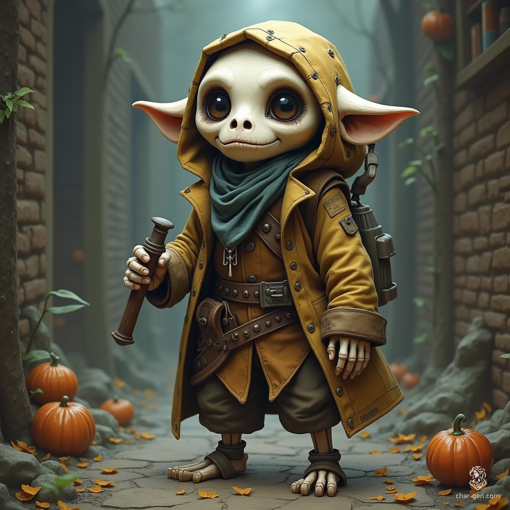 Simon, the skeletal halfling investigator, navigates the shadows with a keen intellect and insatiable curiosity. With hollow eye sockets that sparkle with mischief, he uncovers secrets of the realm, proving that even in death, his thirst for knowledge remains unquenchable.