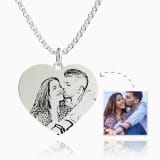 Photo Engraved Heart Memorial Necklace 3