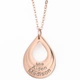Engraved Drop Shaped Family Necklace 5
