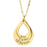Engraved Drop Shaped Family Necklace 1