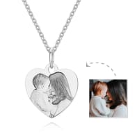 Photo Engraved Heart Memorial Necklace 1