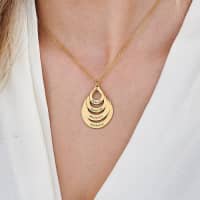 Engraved Drop Shaped Family Necklace 2
