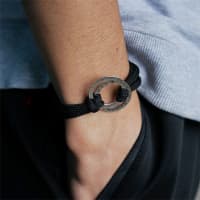 Men's Rope Bracelet with Engraved Hoop 2