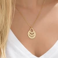 Engraved Drop Shaped Family Necklace 3