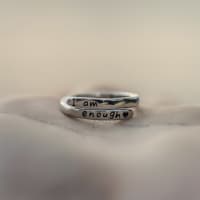 "I Am Enough" Sterling Silver Adjustable Ring 1