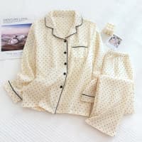Dotted Elegance - 100% Muslin Cotton Pyjama 3