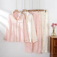 Pastel Bow - 100% Muslin Cotton Pajamas 1