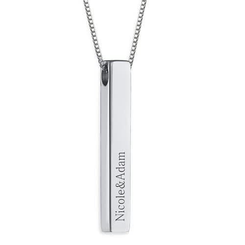 Engraved 3D Bar Necklace