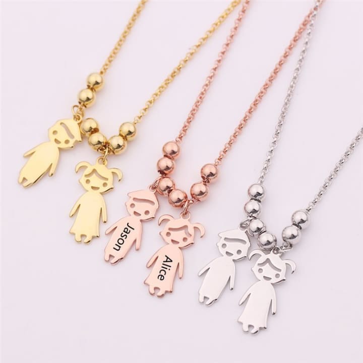 Engraved Children Pendant Necklace 2