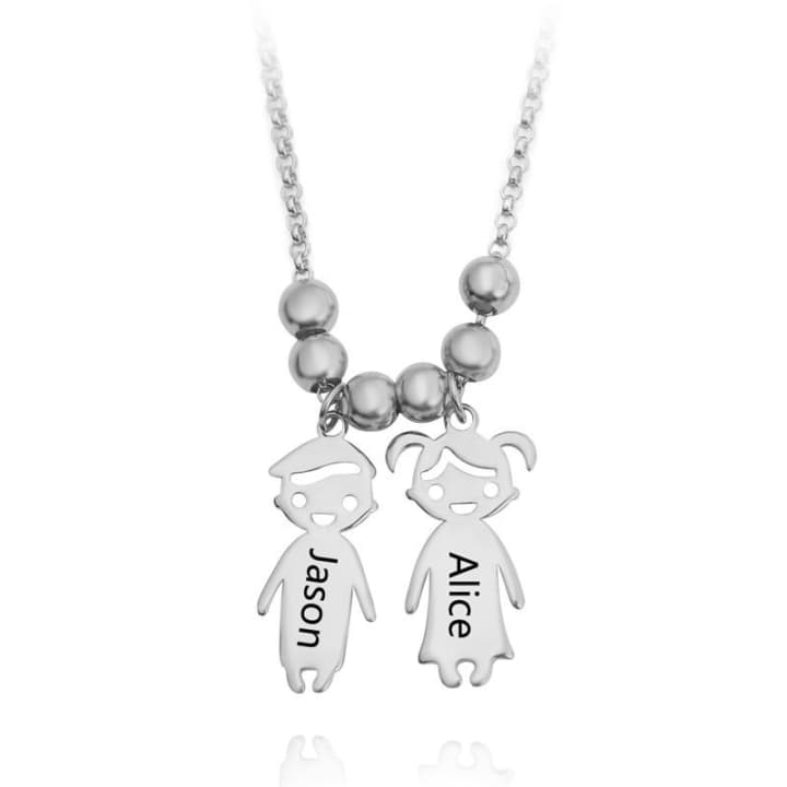 Engraved Children Pendant Necklace