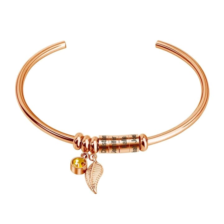 Diamo Bracelet With Leaf And Custom Beads