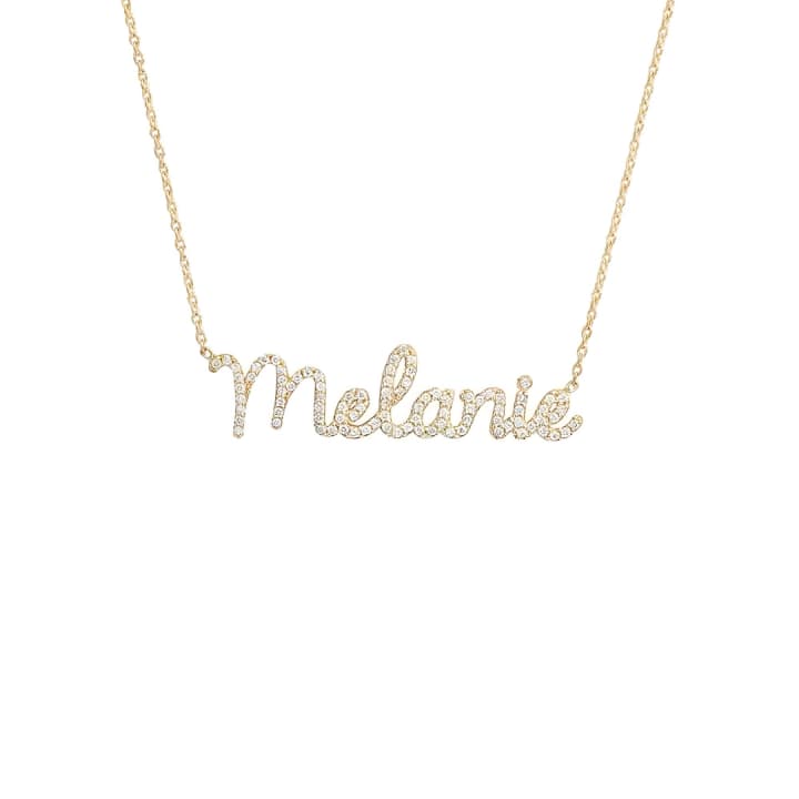 Pavé Script Custom Name Necklace