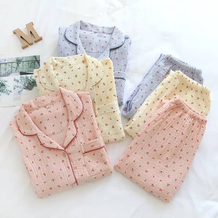 Blush Cherry - 100% Muslin Cotton Pajama