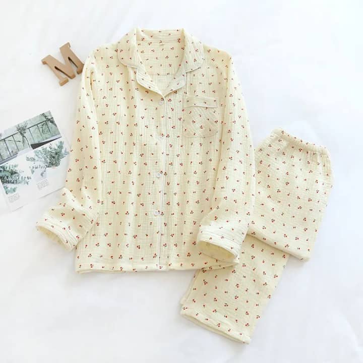 Blush Cherry - 100% Muslin Cotton Pajama 6