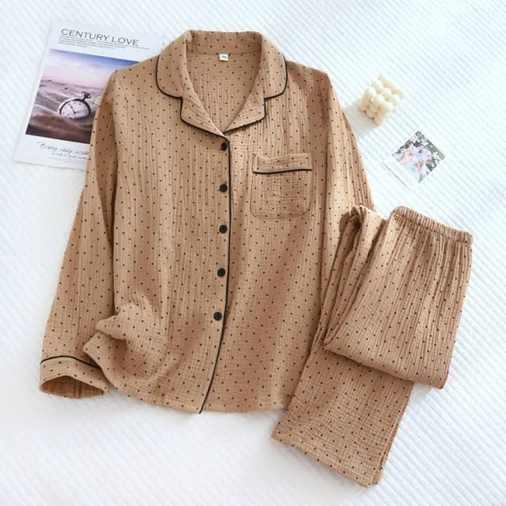 Dotted Elegance - 100% Muslin Cotton Pyjama 4