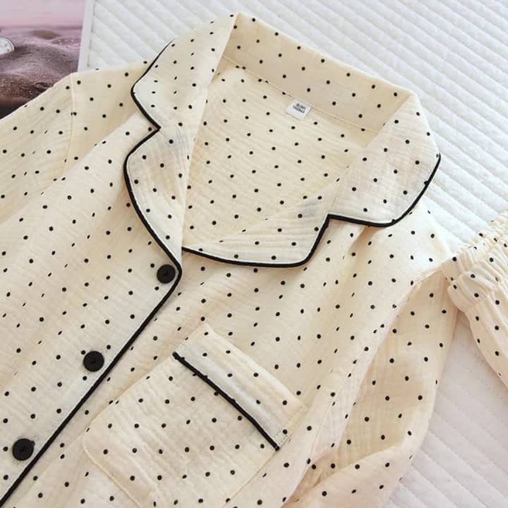 Dotted Elegance - 100% Muslin Cotton Pyjama 6