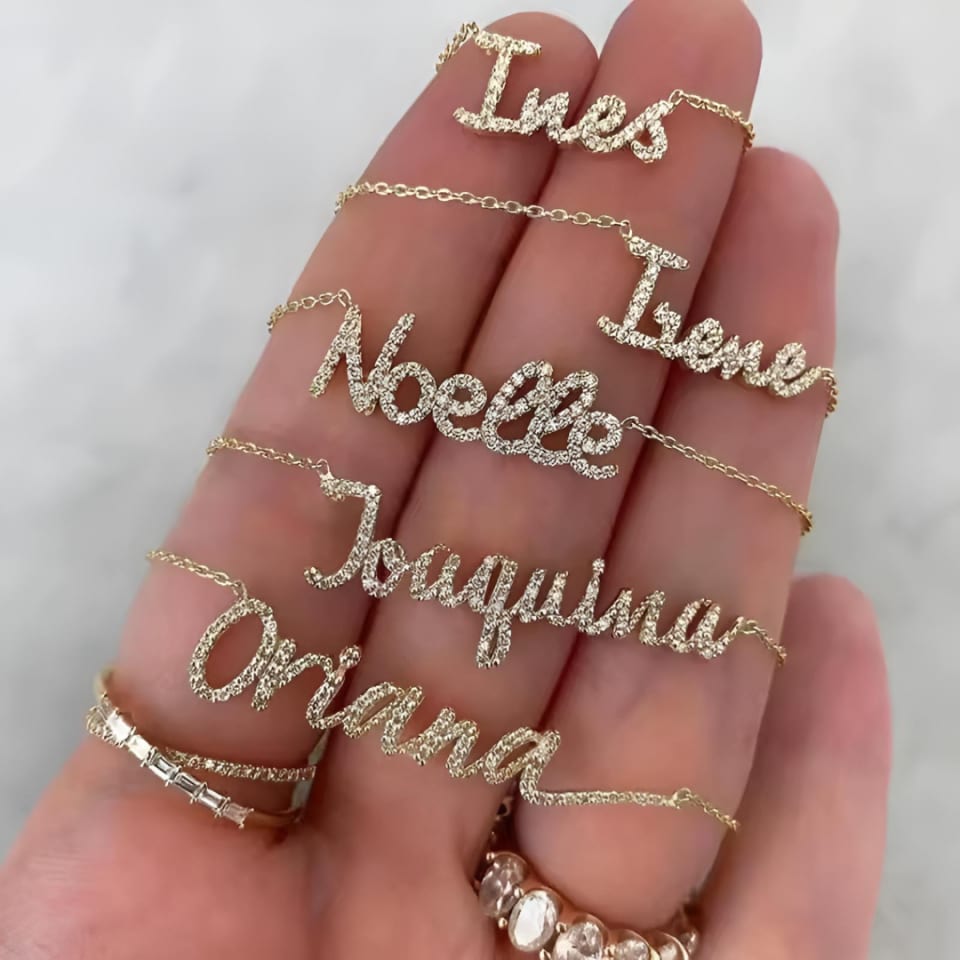 Pavé Script Custom Name Necklace 3