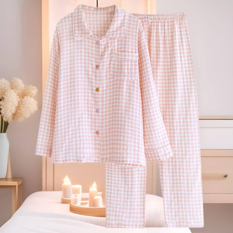 Pastel Gingham - 100% Cotton Pyjamas 1