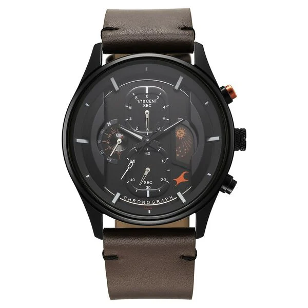 Fastrack Opulence Sun Moon Chronograph - Black