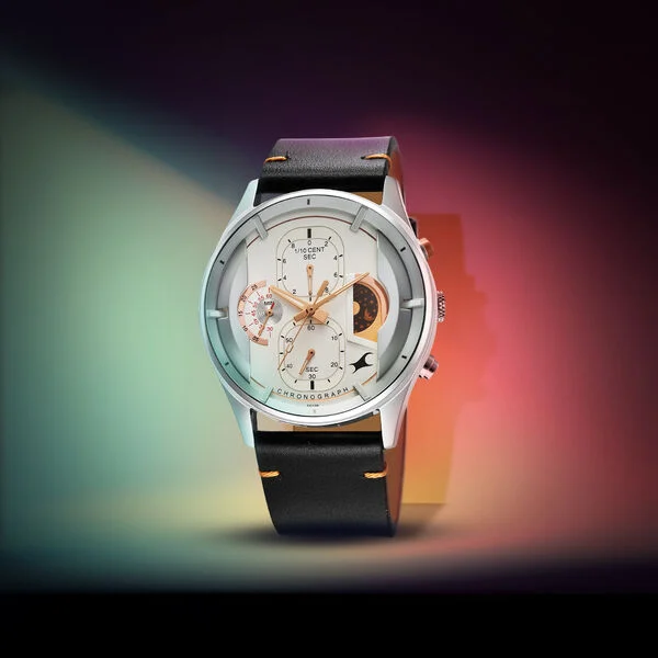 Fastrack Opulence Sun Moon Chronograph - Silver