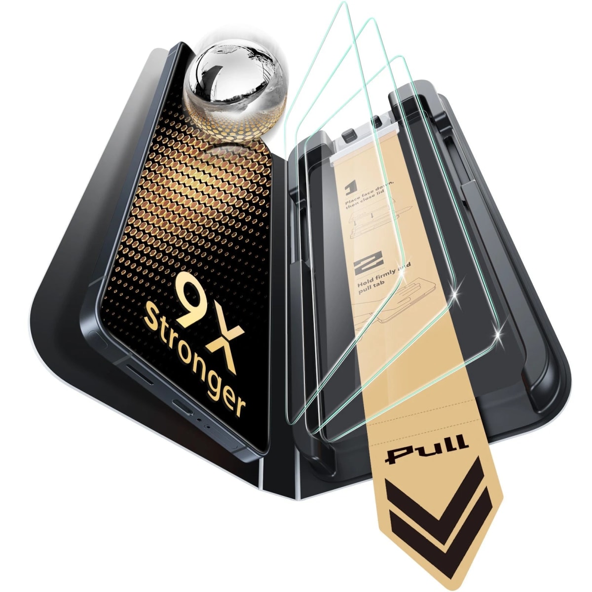 Pack de 3 protectores UltraFit Armorite Pro para Galaxy S26 Ultra con la bandeja de instalación y la lengüeta de tiro