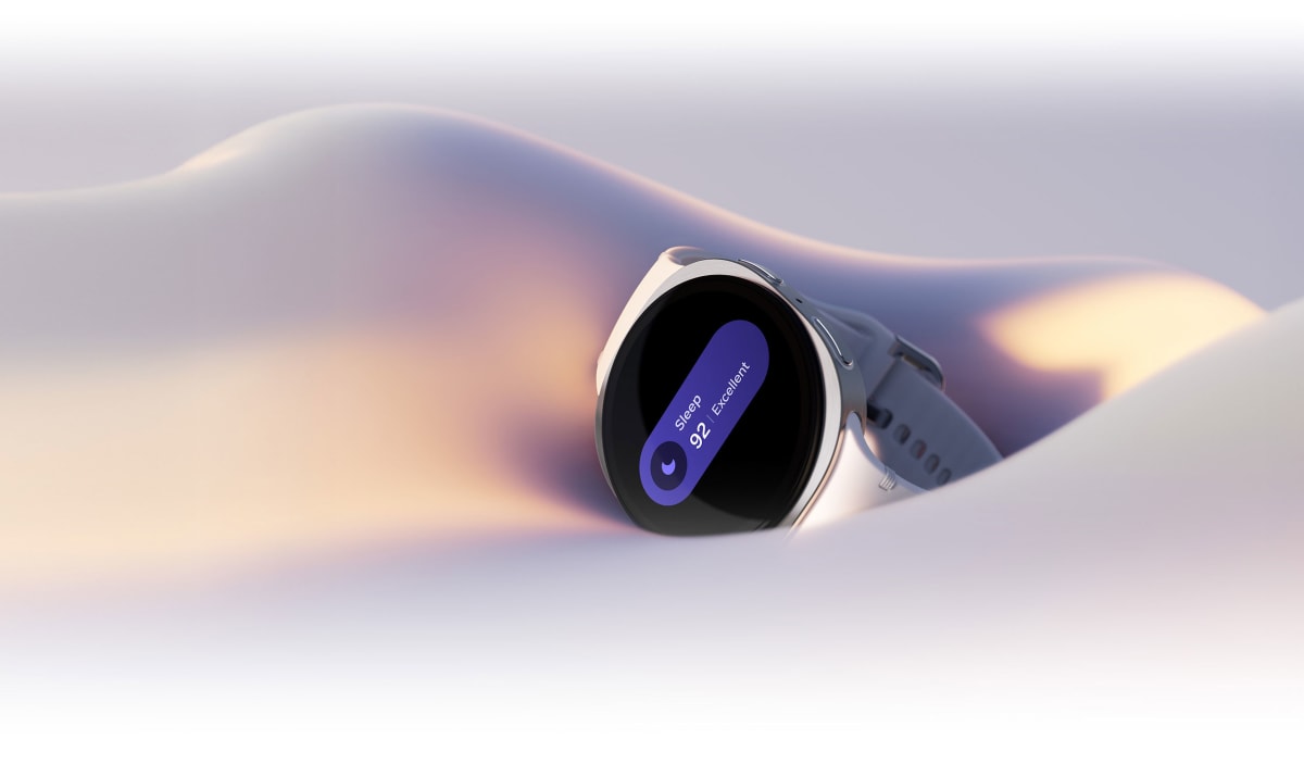 Galaxy Watch8 visto de frente con su pantalla Súper AMOLED encendida