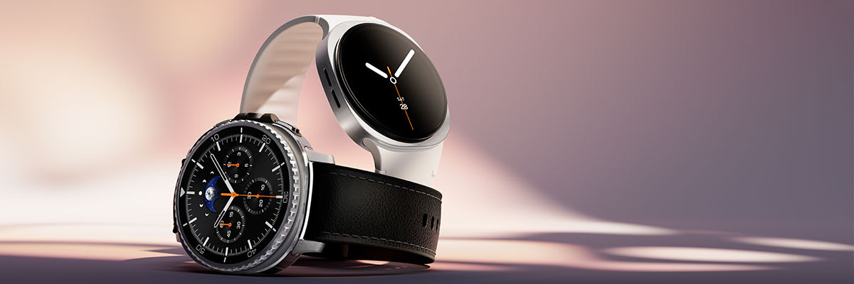 Galaxy Watch8 en sus dos tamaños de caja, 40 mm y 44 mm, uno al lado del otro