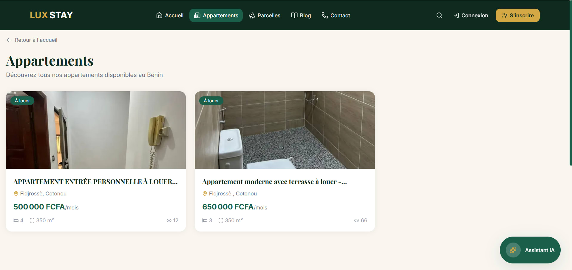LuxStay - Plateforme immobilière SaaS B2C/B2B