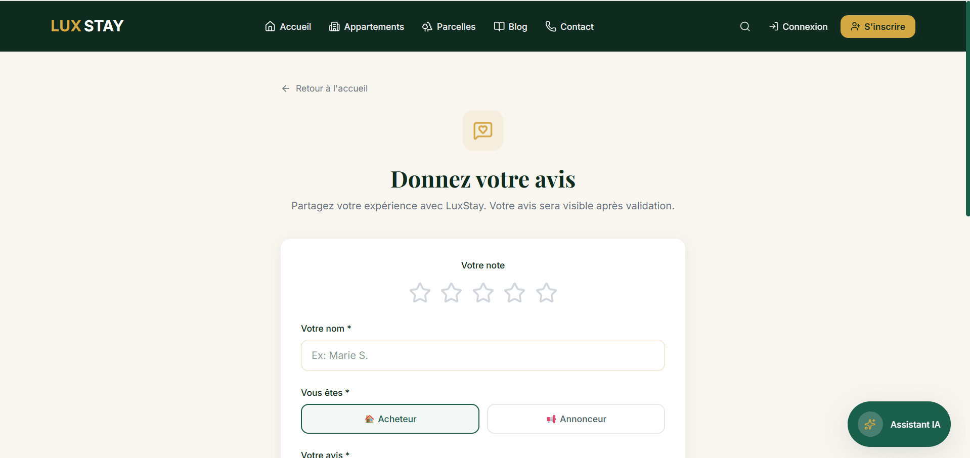 LuxStay - Plateforme immobilière SaaS B2C/B2B
