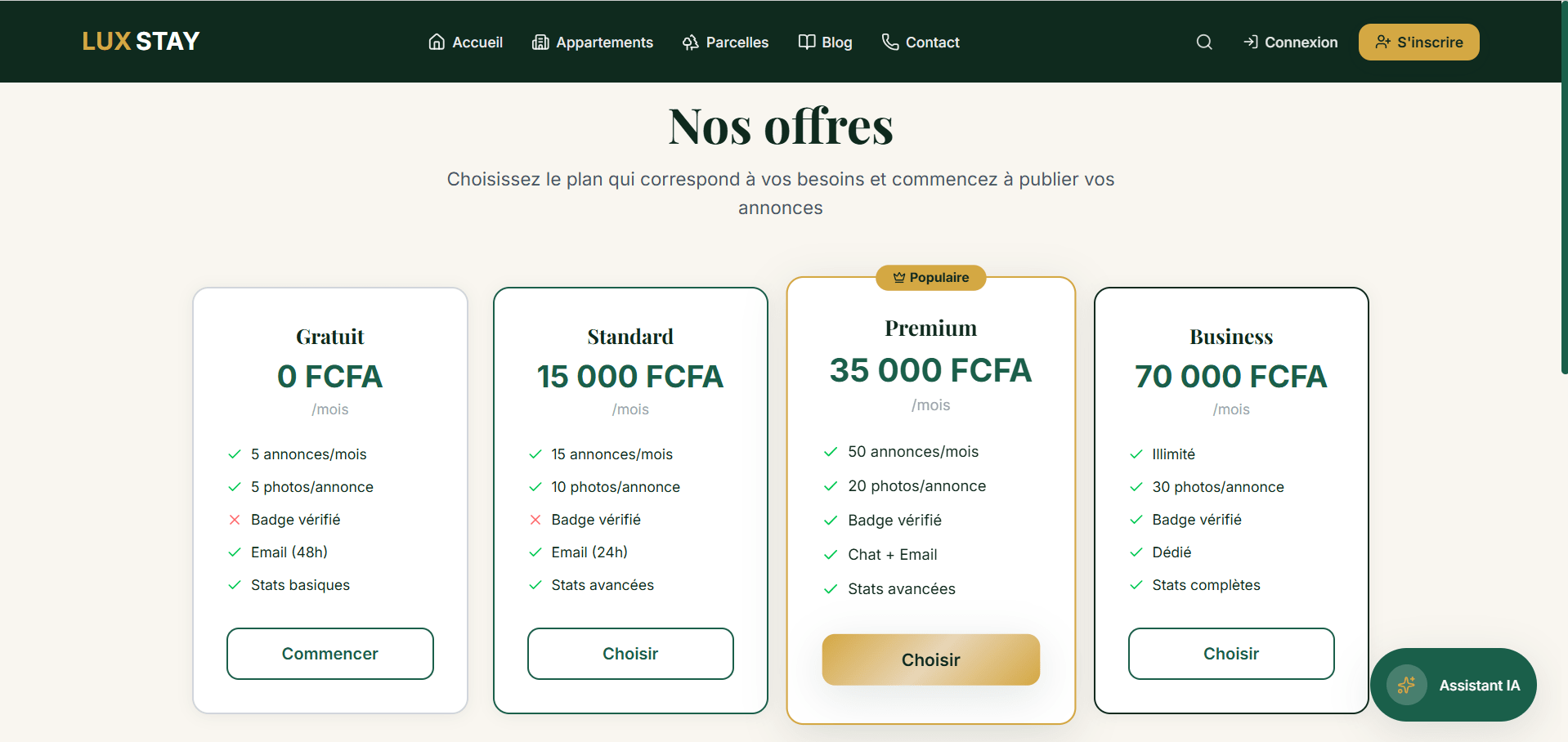 LuxStay - Plateforme immobilière SaaS B2C/B2B