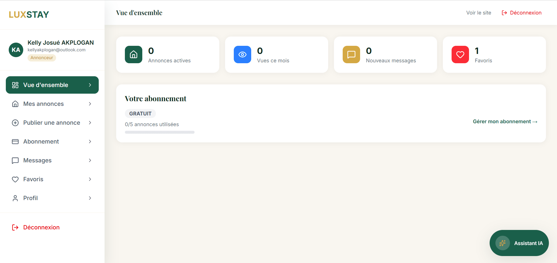 LuxStay - Plateforme immobilière SaaS B2C/B2B