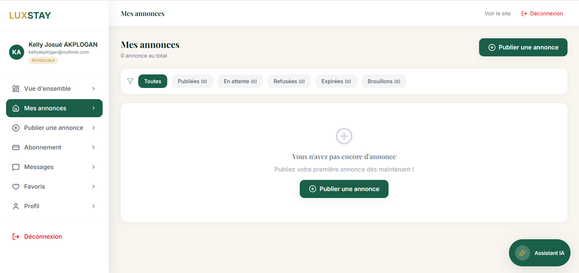 LuxStay - Plateforme immobilière SaaS B2C/B2B