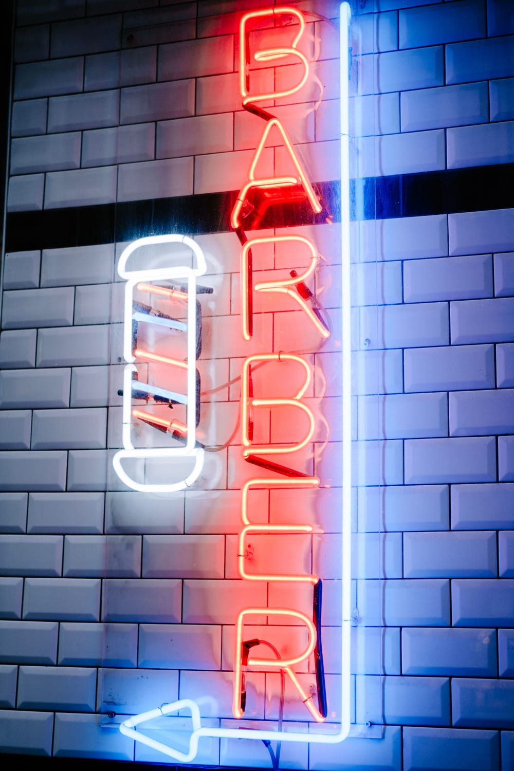 Custom beauty and salon neon sign in a styling studio